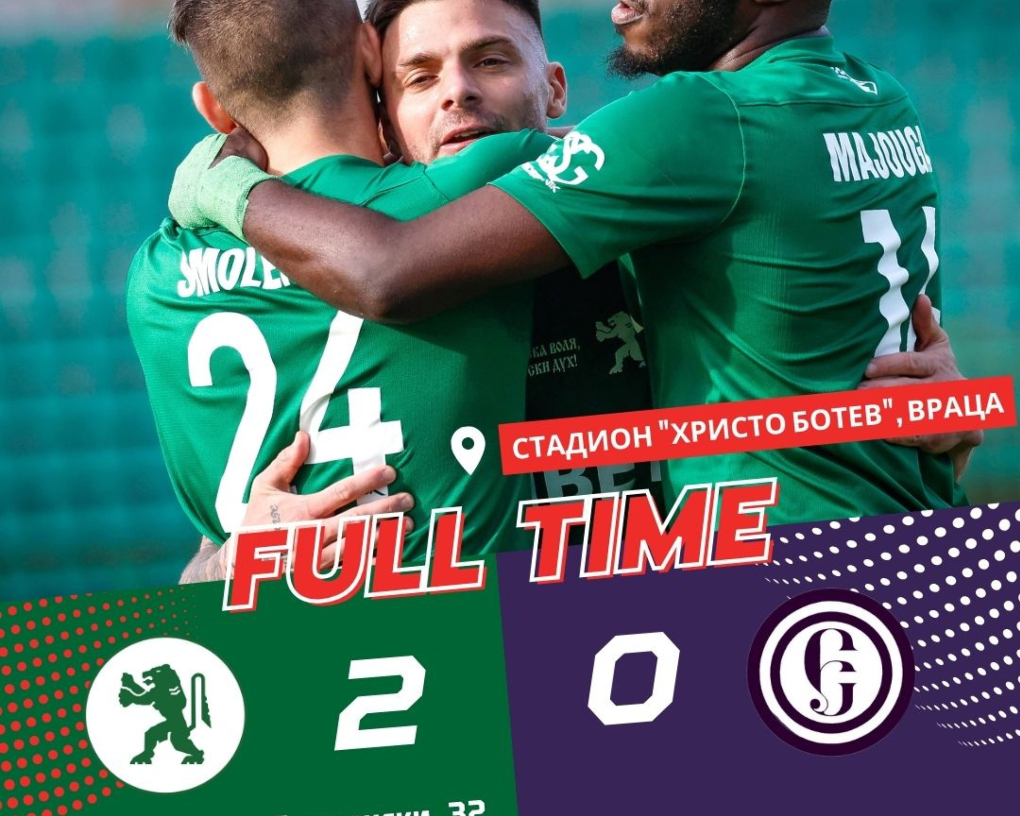 Ботев Враца откриха 30-ия кръг с победа с 2:0 над Етър