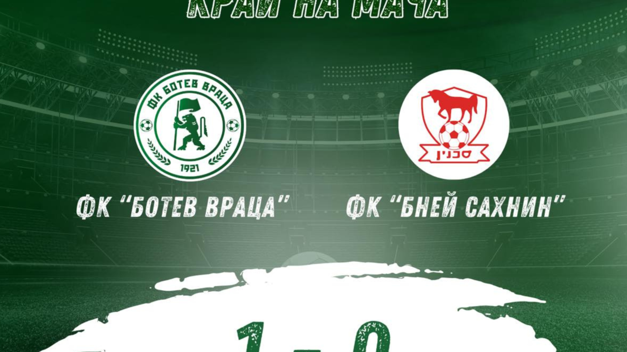 Ботев Враца победи с  1:0 Бней Сахнин в последната си проверка