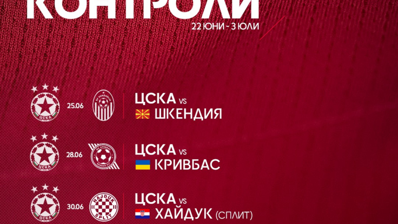 Ето срещу кои отбори ще играе ЦСКА в Словения